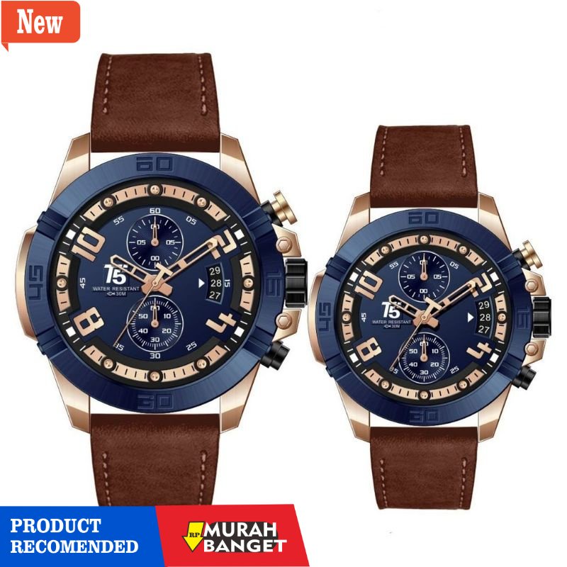 Jam tangan couple terbaik- Jam T5 H 3637 couple leather original free box