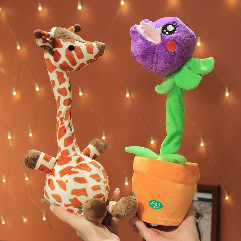 Cute 33cm Dancing Recording Cactus Plush Kids Toy Singing Talking Spining Party Home Decor