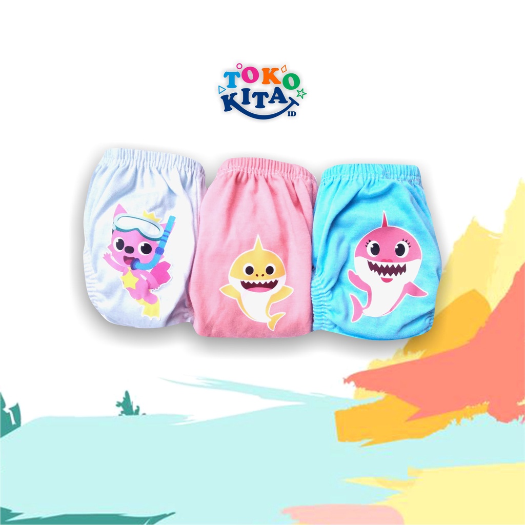 CELANA DALAM ANAK (3 pcs) CD Laki-laki / Perempuan Baby Shark MURAH