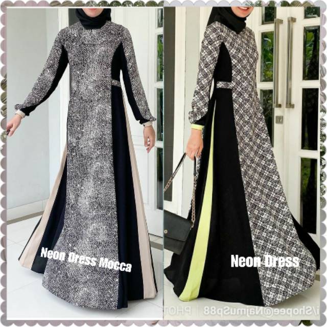 Ready Neon Dress Mocca by Madeira Neon Dress by Madeira Gamis Lebaran Gamis Etnik Gamis Cantik