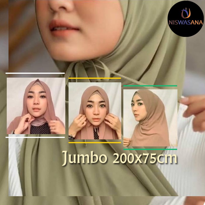 Termurah ! Pashmina Tali Jahit Tepi Jumbo 200x75 Diamond / Pashmina Instan