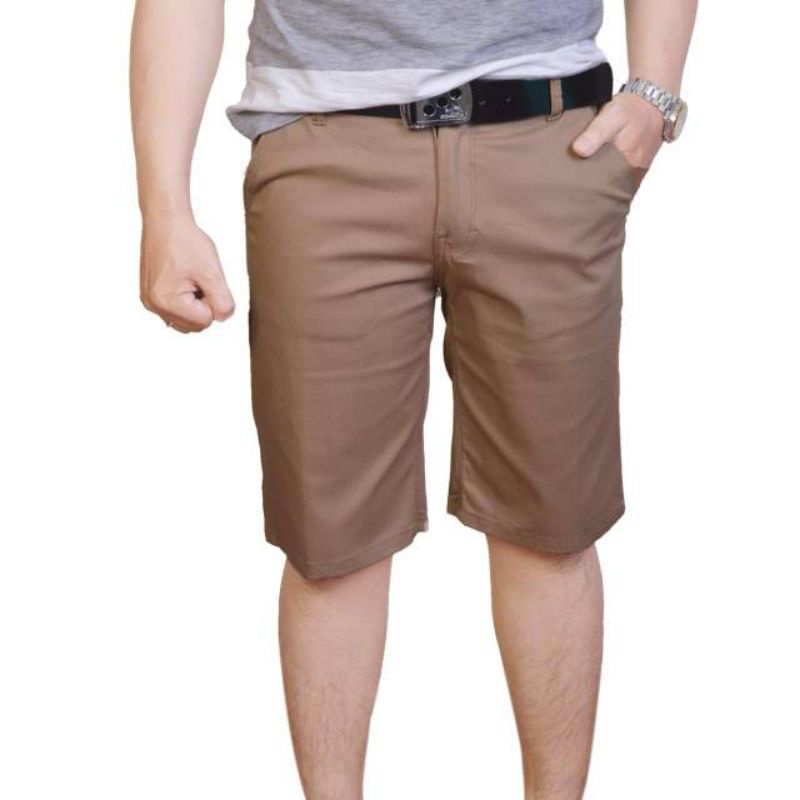 Celana Pendek Chino Pria Catton Stretch Slim Fit Premium Vocka