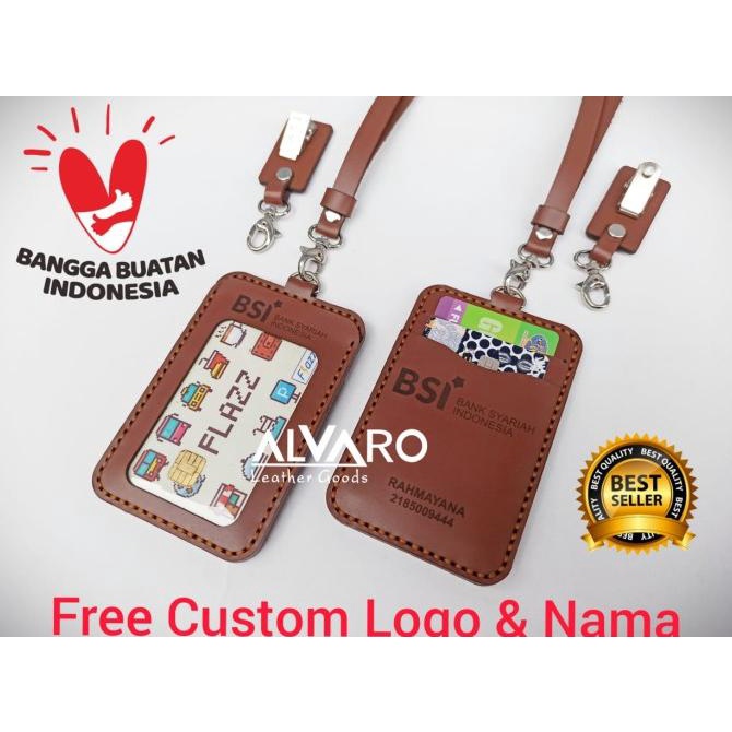 

READY COD ID CARD HOLDER CUSTOM / NAME TAG KULIT / LANYARD ID CARD KULIT BIG SALE Kode 1292