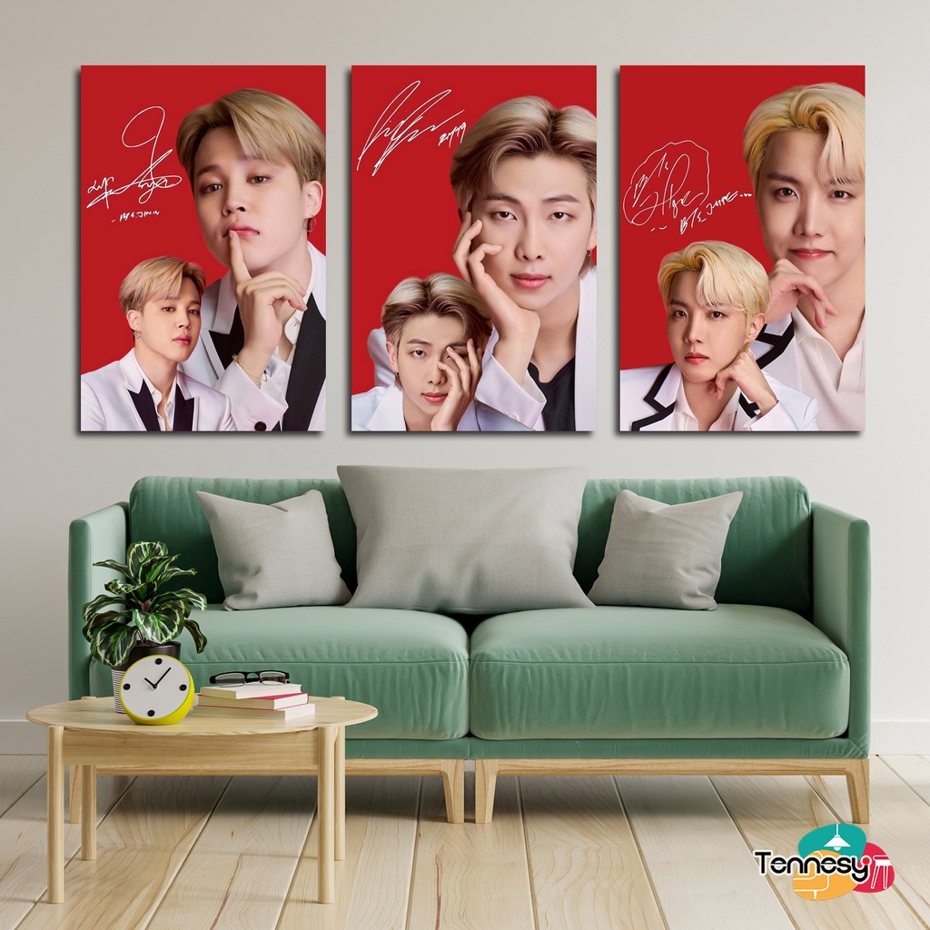 HIASAN DINDING WALL DECOR BTS RED SIGN 20x30CM PAJANGAN POSTER DEKORASI DINDING KAMAR RUMAH