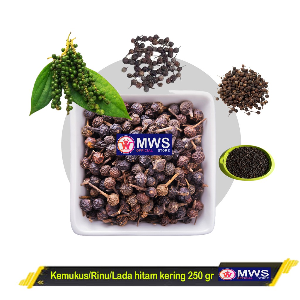 

Biji Kemukus/Rinu/Lada hitam/Lada jawa kering 250 gr MWS
