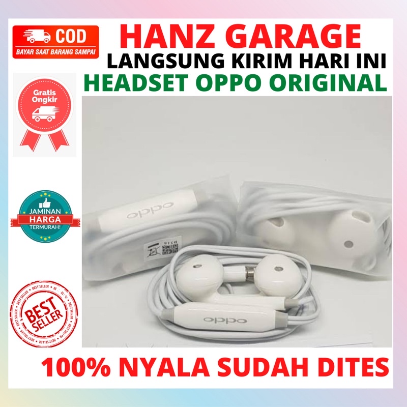 Headset OPPO Hp All tipe Hf Earphone Ori copotan Stereo A37 A39 A83 F1 F3 F5 F7 F9 F11