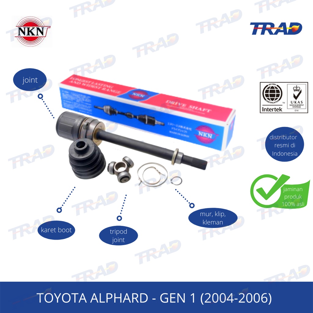 Jual CV Joint As Roda Dalam Kanan NKN JAPAN Alphard Gen 1 Shopee