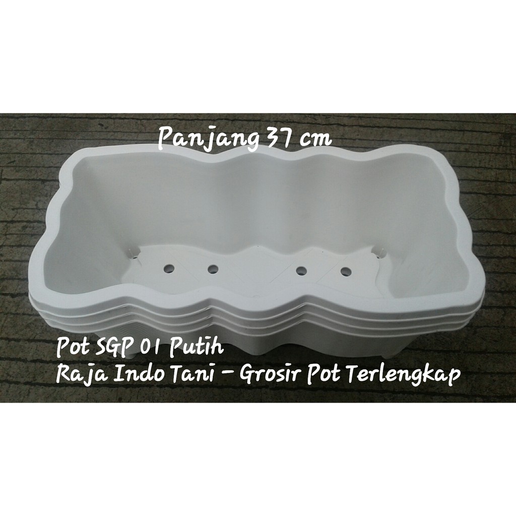 3 Pcs Pot Sgp 01 Putih Pot Plastik Panjang 37cm Bibit Bunga Putih