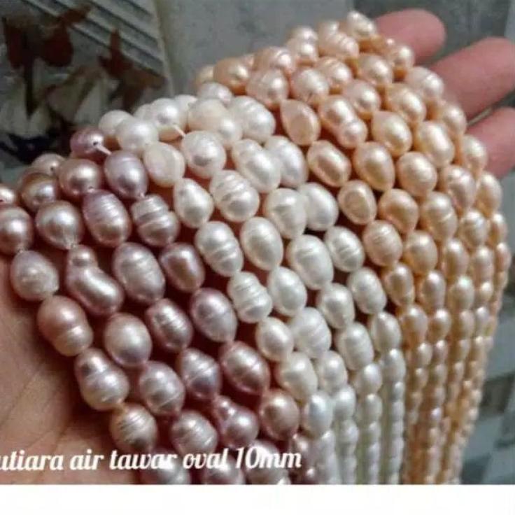 ۝ Mutiara Air Tawar Oval 10mm ✤