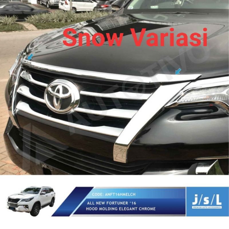 All New Fortuner Lis kap mesin hood molding elegant chrome JSL