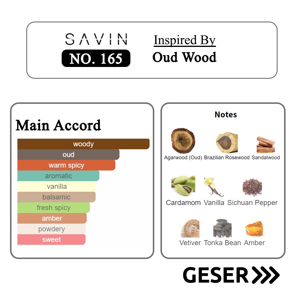 SAVIN PARFUM No. 165 Oud Wood