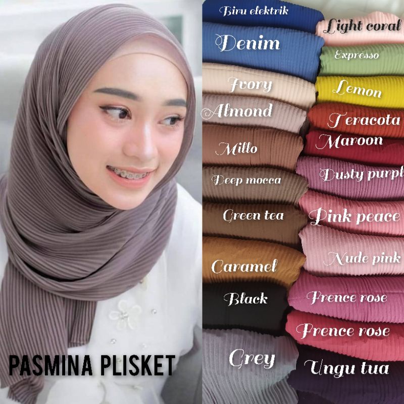 PASHMINA PLISKET/PASMINA PLISKET PREMIUM/JILBAB PLISKET/PASHMINA CERUTY PLISKET  PREMIUM /KERUDUNG P