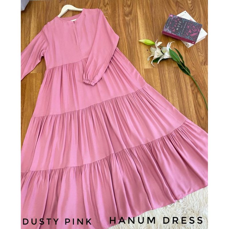 GAMIS MAXI DRESS RAYON PREMIUM LD 100 - 110 HOMEYDRESS BUSUI BAJU GAMIS SERAGAM MOTIF TERBARU V.2-HANUM DUSTY DRESS