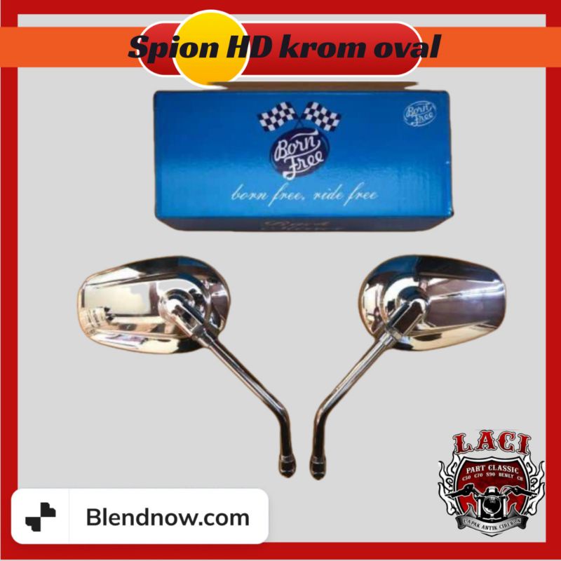 kaca Spion variasi HD OVAL krom spion variasi cb gl drat honda dan yamaha
