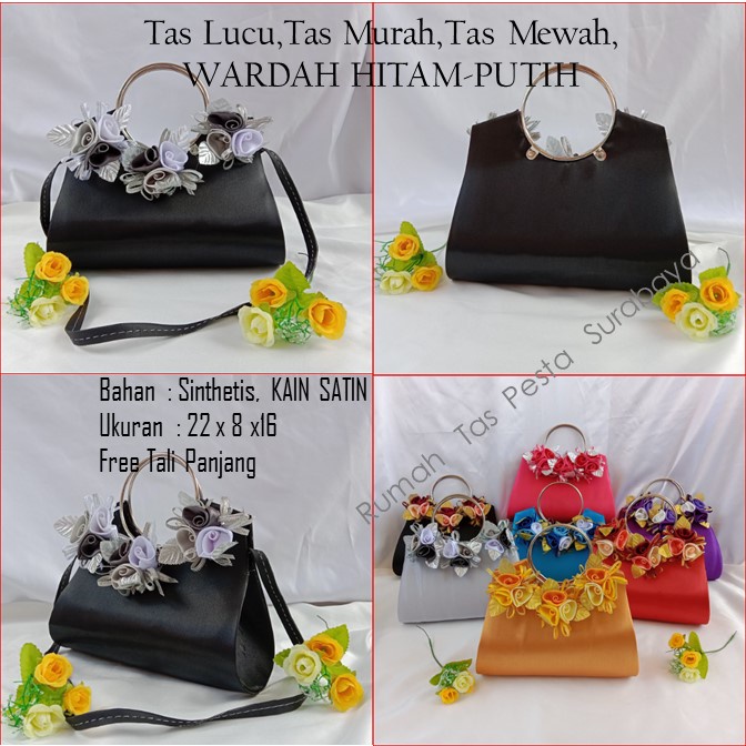 TAS  PESTA SATIN WARDAH MURAH MEWAH ELEGAN MODEL CLUCTH DAN BISA SELEMPANG BEST SELLER