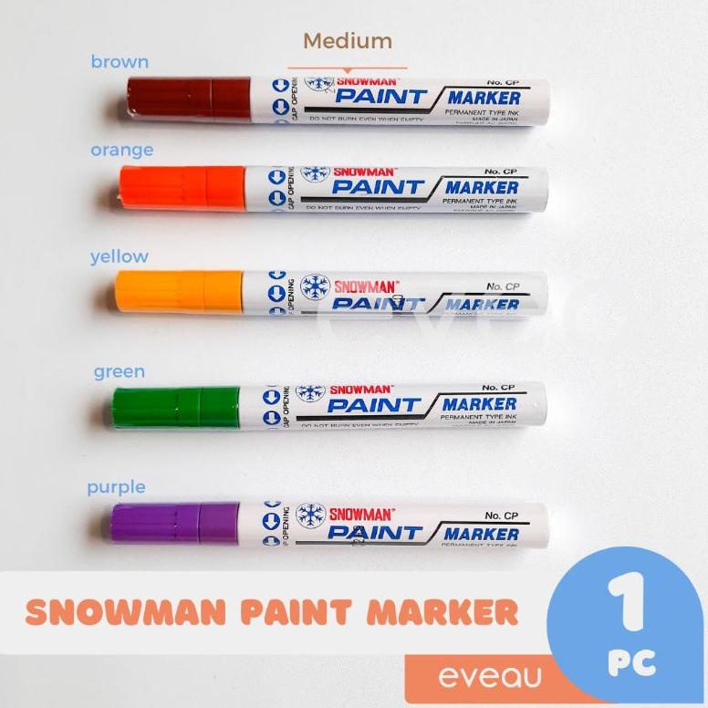

[PRODUK 6R0GW] Spidol Snowman Paint Marker Gold Silver White Putih Permanen Extra Fine Medium Akrilik Plastik Kaca M07