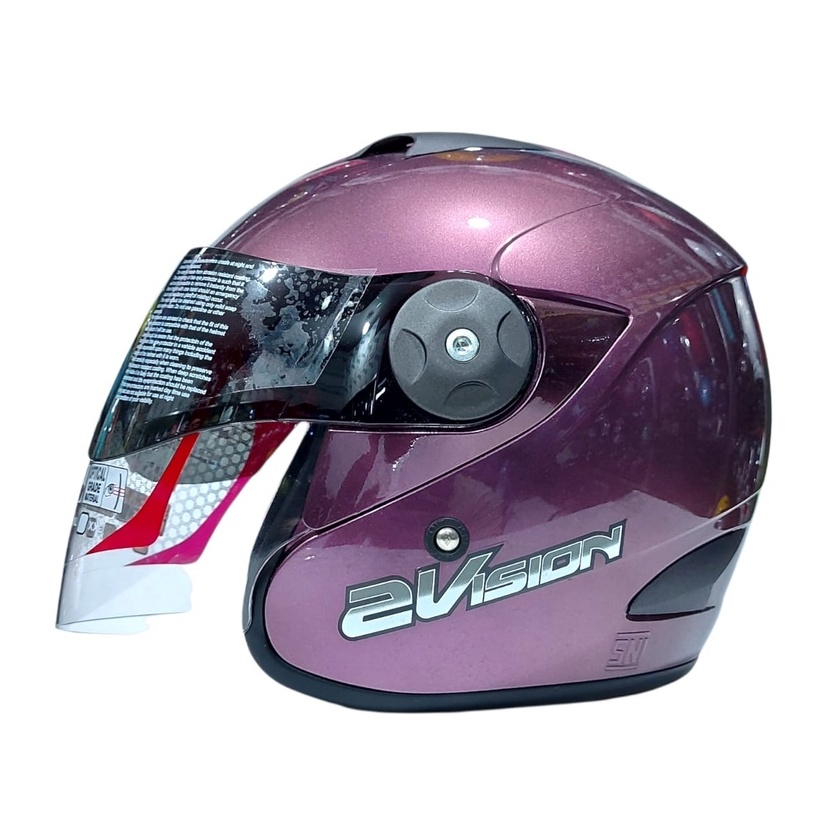 Helm KYT 2 Vision Deep Purple Ungu Glossy Original Half Face