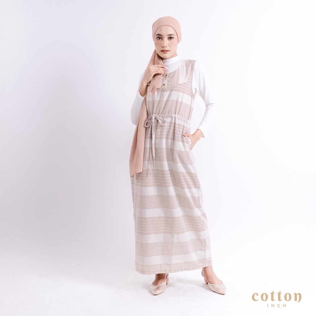 Cotton Inch - Charlotte Overall Katun Garis-garis