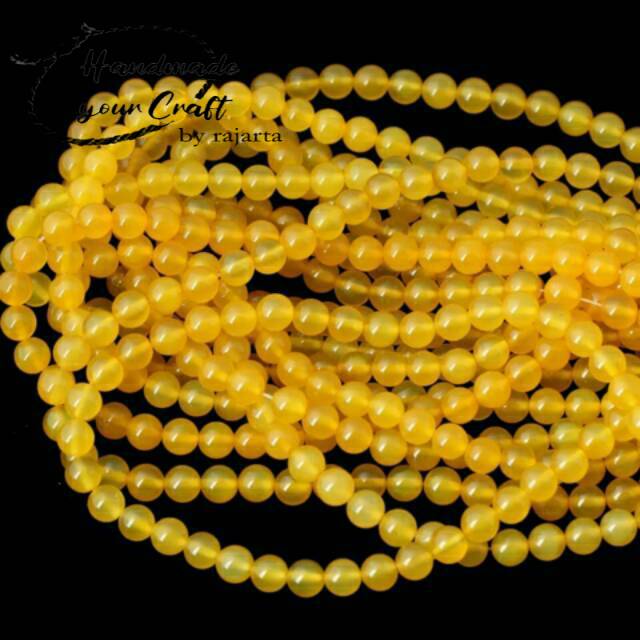 Natural Yellow Agate Stone Loose Beads 1pcs