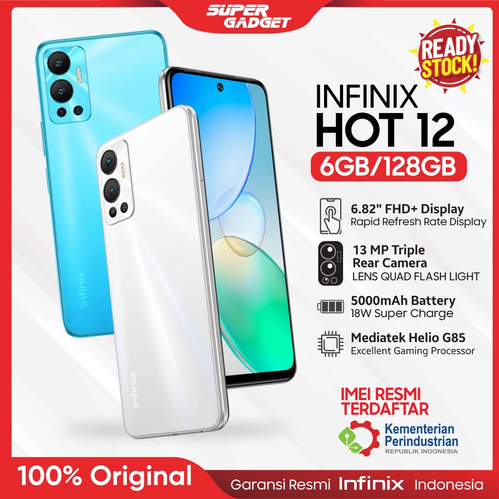 Infinix Hot 12 6/128 RAM 6 ROM 128 GB 6GB 128GB HP Smartphone Android