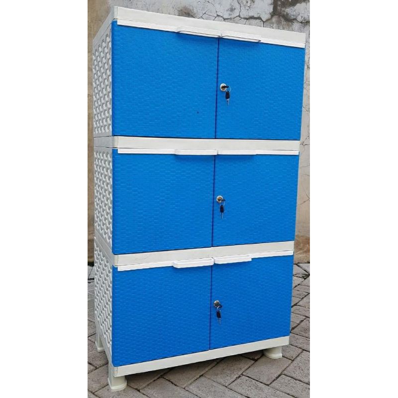 Lemari Plastik Susun 3/ 4 Apollystar Prime/Modern ROTAN/GAMBAR Kunci susun 3/ 4 Kaca/tanpa kaca