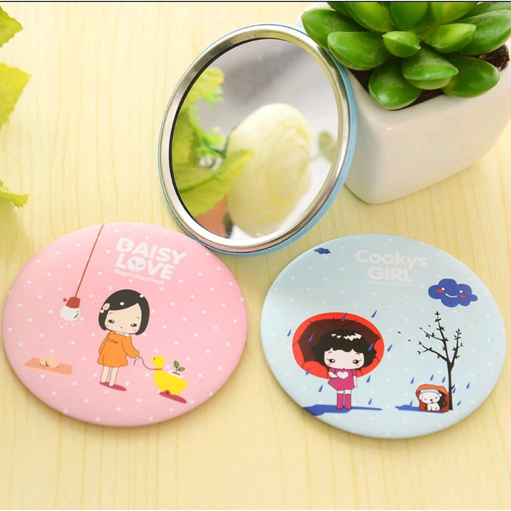 DILAPAKKU-CERMIN BULAT CERMIN RIAS CERMIN MAKE UP CERMIN KECIL CERMIN HIAS CERMIN MINI-5