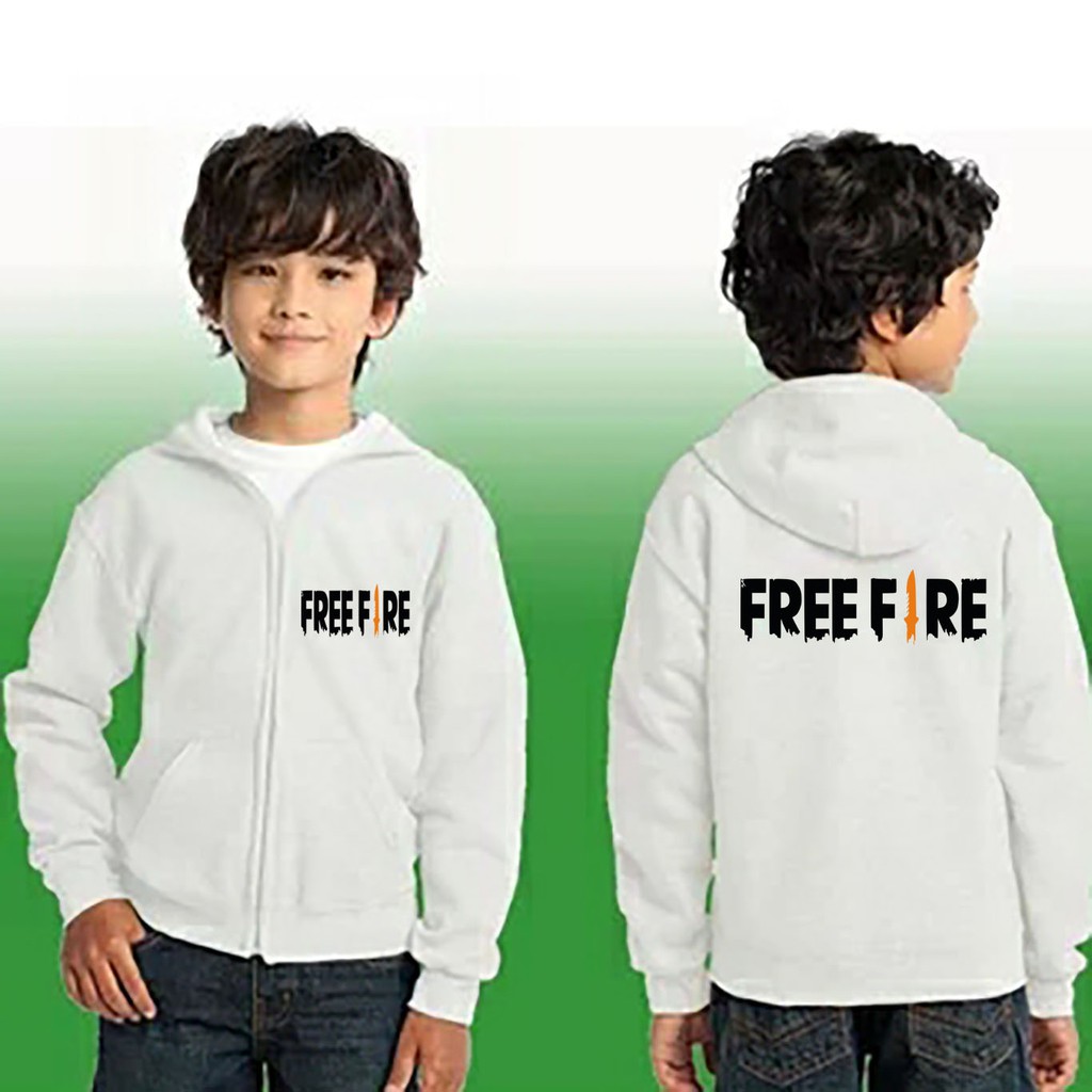 Jaket Anak Resleting FREE FIRE Hoodie Zipper Polos Bayi sampai 7 tahun