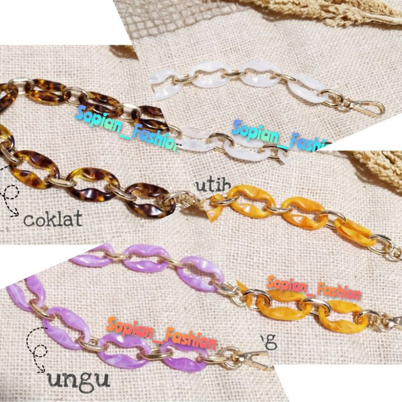 Chain Strap Tali Rantai Kombinasi Bahan Acrylic Import CY7