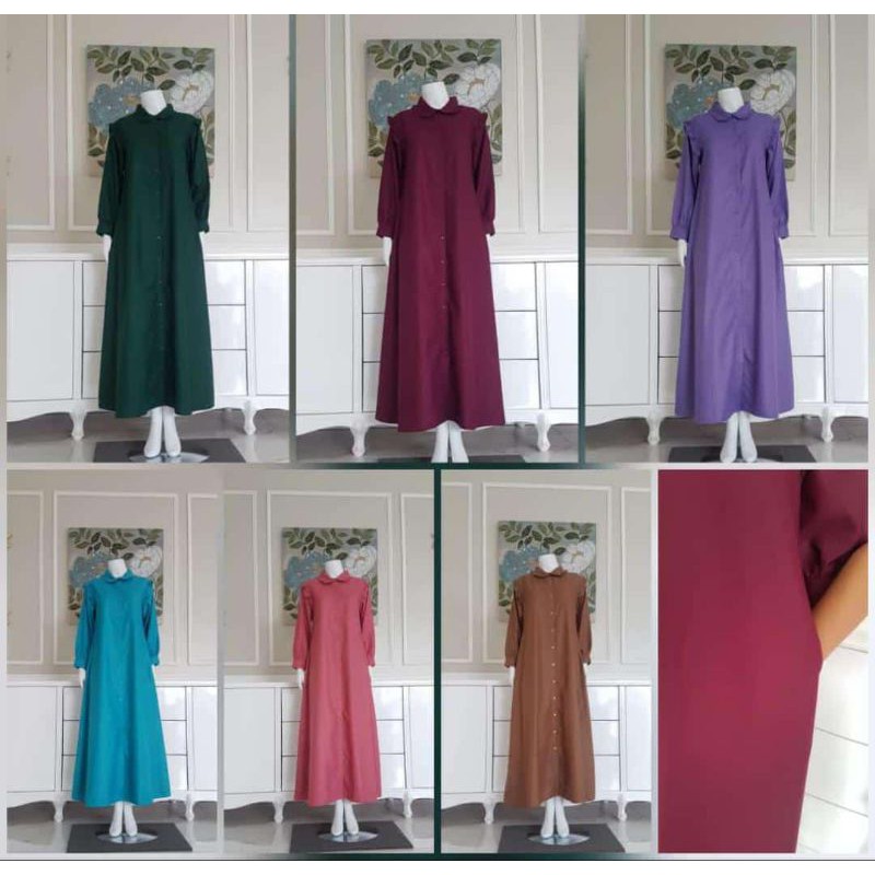 Gamis katun Ima Tuyobo kantong samping  Ori By Edness Kayla