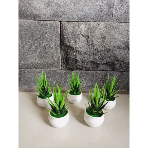 (COD) BUNGA KAKTUS HIAS MINI LIDAH BUAYA ARTIFICIAL SUKULEN MINI