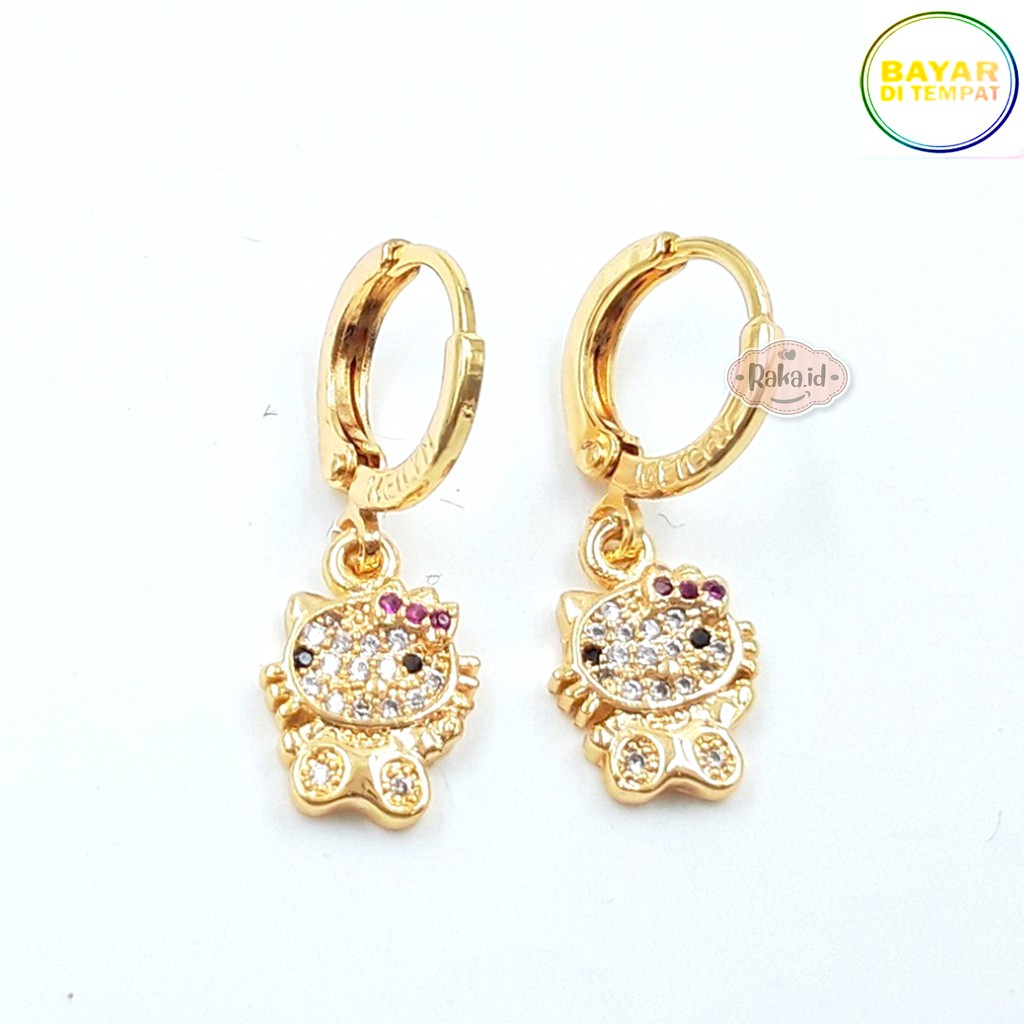 RAKA Acc - Anting Clip / Klip Hello Kitty Baby Xuping Gold &amp; Silver Perhiasan Aksesoris Wanita 387