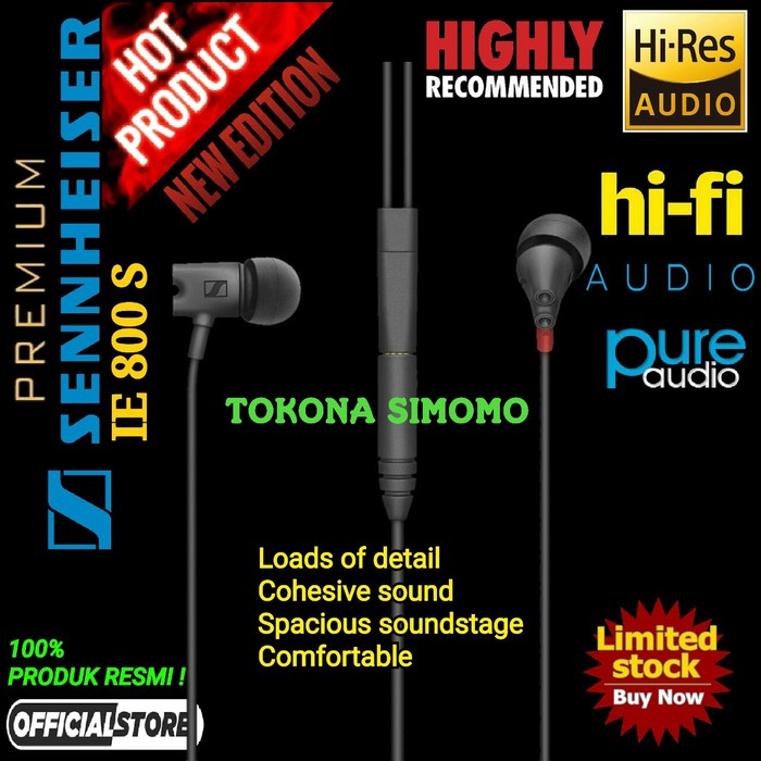 PROMO Sennheiser IE 800 S / IE 800S / IE800S Premium In-Ear Headphones MURAH