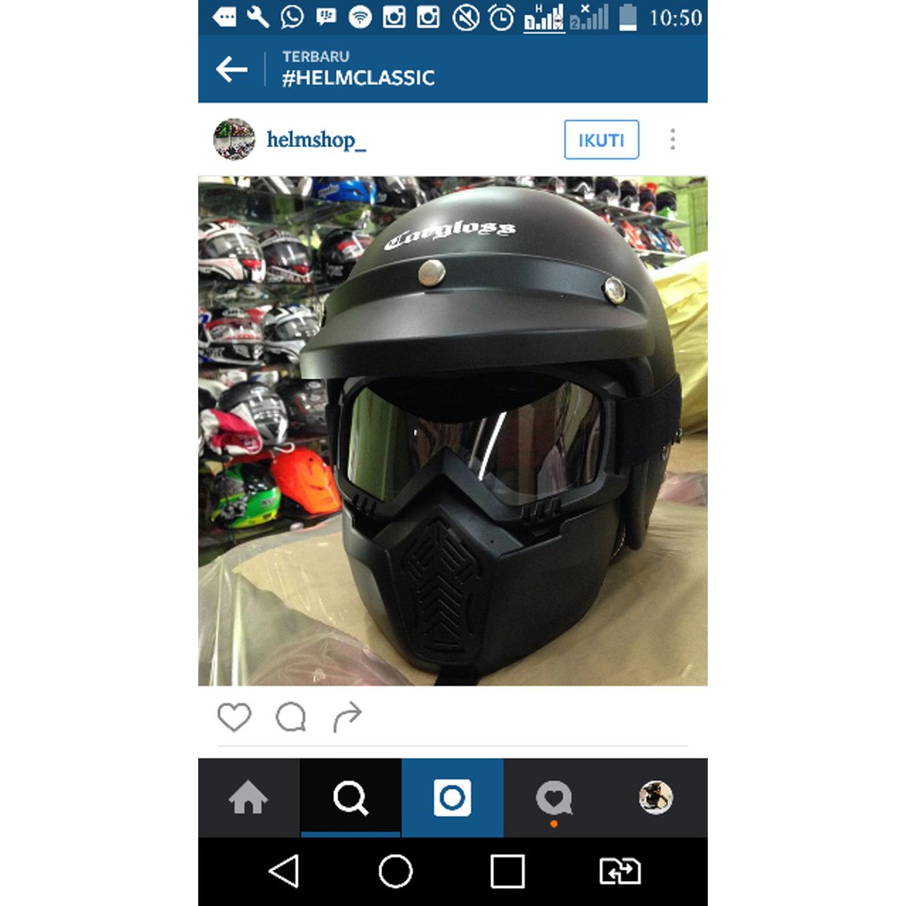 Helm Retro Bogo Cargloss + Goggle Masker Kacamata # cakil KYT MDS INK cross Terbaik