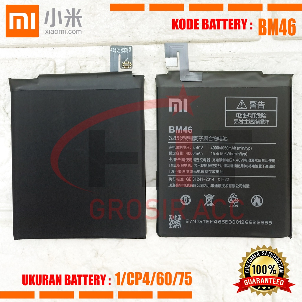 Baterai Battery XiaoMi BM46 Redmi Note 3 Pro Original