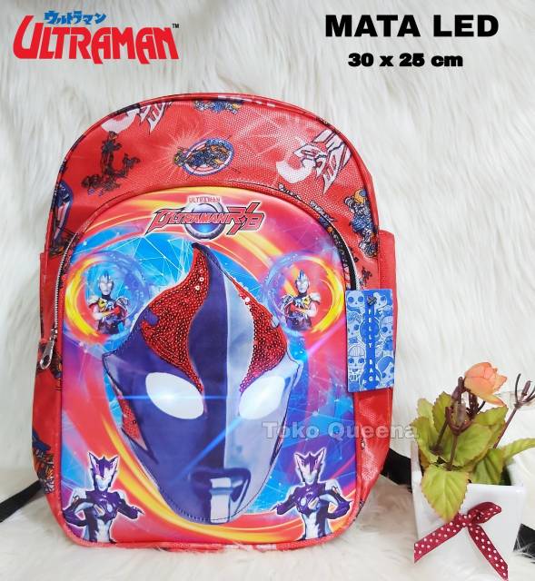 Tas anak superhero Led - Ransel led lampu nyala - ultraman -spiderma - capten amerika