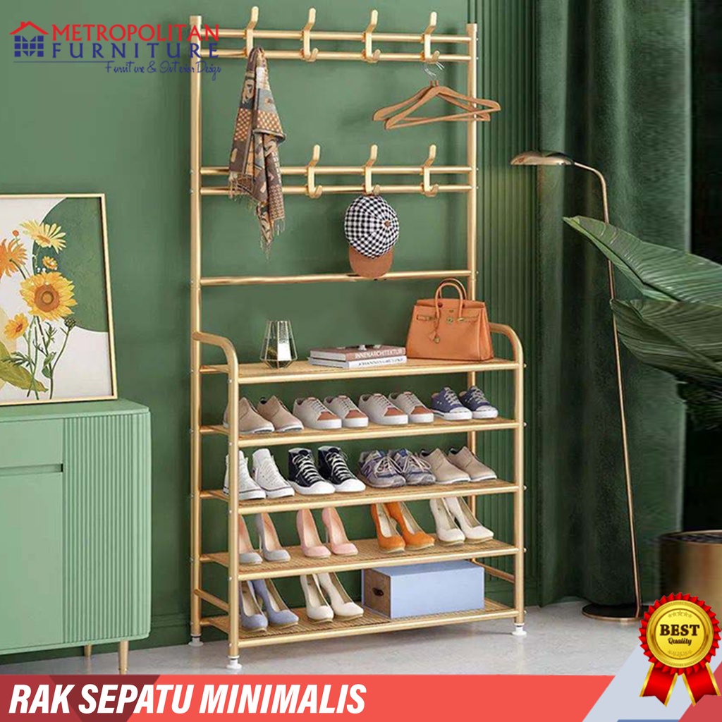 Rak Sepatu Stand Hanger Besi Gantungan Baju Minimalis