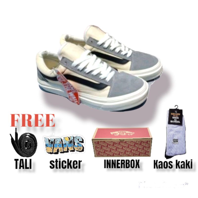 SEPATU V4NS OLD SKOOL GREY MOCCA LIS HITAM OG SEPATU SNEAKERS PRIA  SNEAKERS WANITA SEPATU SNEAKERS