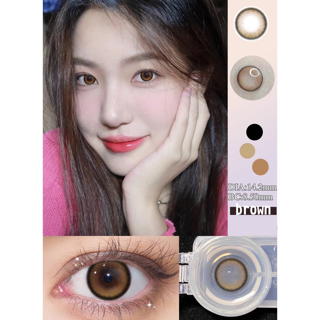 （COD）Sepasang lensa kontak berwarnaDiameter 14-14,5 MM softlens livingsoftlens biru soflens soflen mata soplen murah soplen mata soflens grey