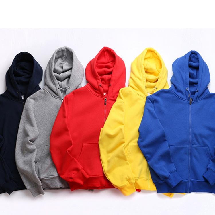 SWEATER_ID Hoodie Zipper Polos Steel Blue Polos Pria Wanita Fleece Tebal Premium