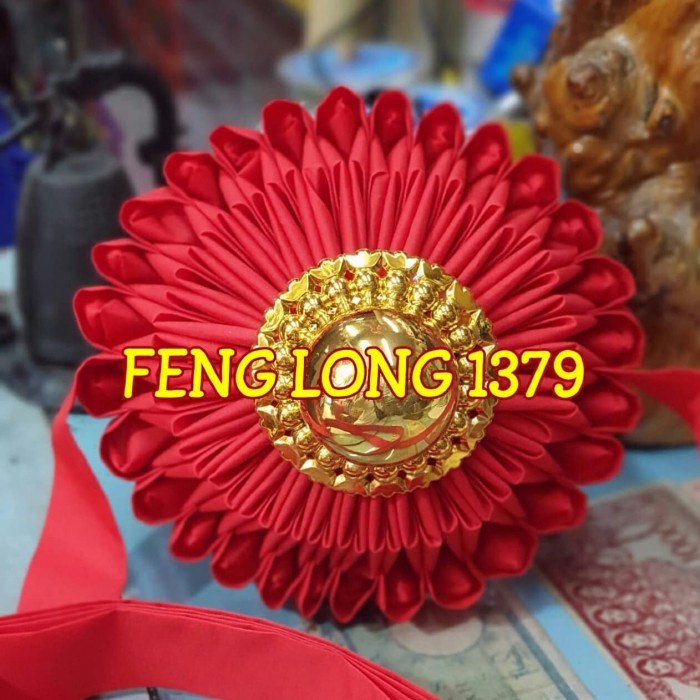 Towi Meja Altar - Bola Kain Merah Premium Seri 9 Aksesoris Dekorasi Altar Sembahyang