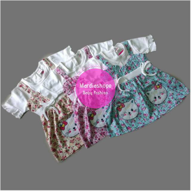 Setelan Baju Bayi Perempuan/Dress bayi usia 3  - 18 bulan[HOFU]