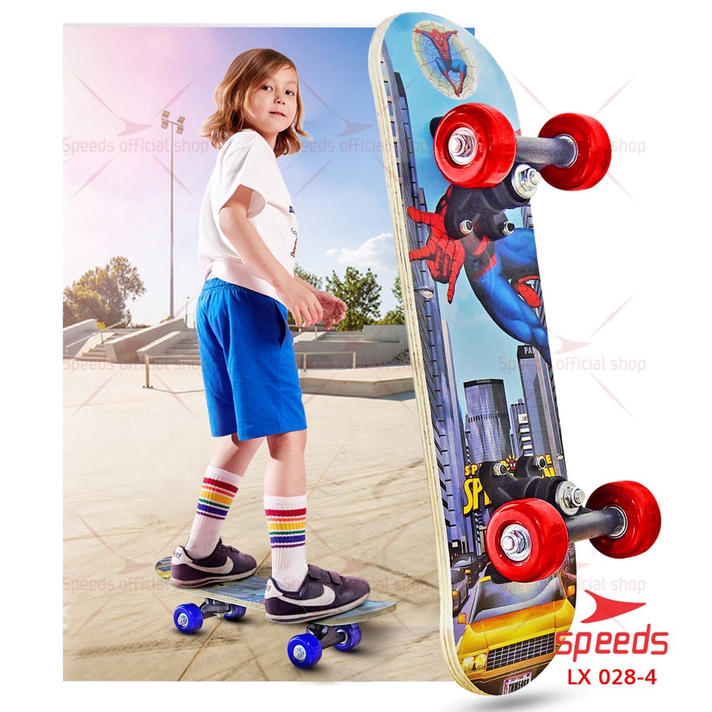 SPEEDS Papan Skateboard Anak Pennyboard Mainan Anak Roda PVC Papan Skate Fullset Freestyle 028-2406