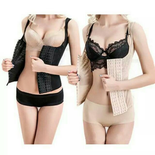 KORSET LONG TORSO 6 ROWS ROW HOOKS CINCHER BODY SHAPER PELANGSING TUBUH PERUT CORSET MELAHIRKAN