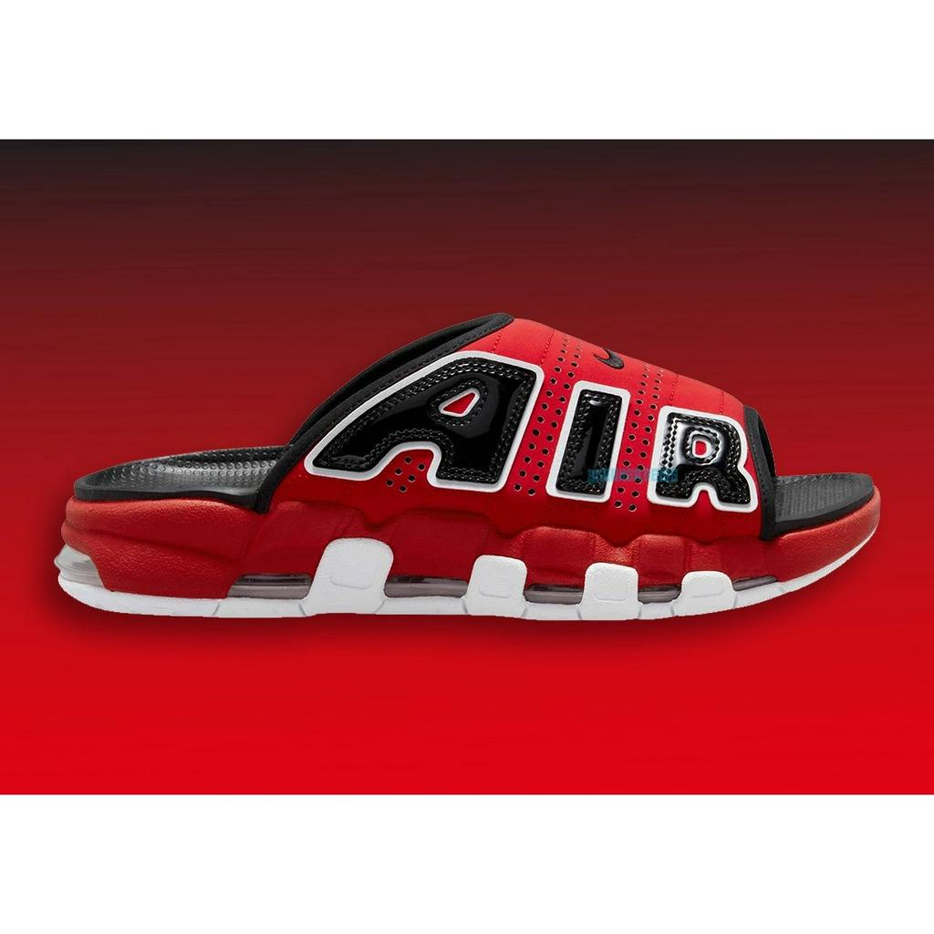 Sandal Nike Air More Uptempo Up Tempo Slide Red Black Merah Hitam Premium