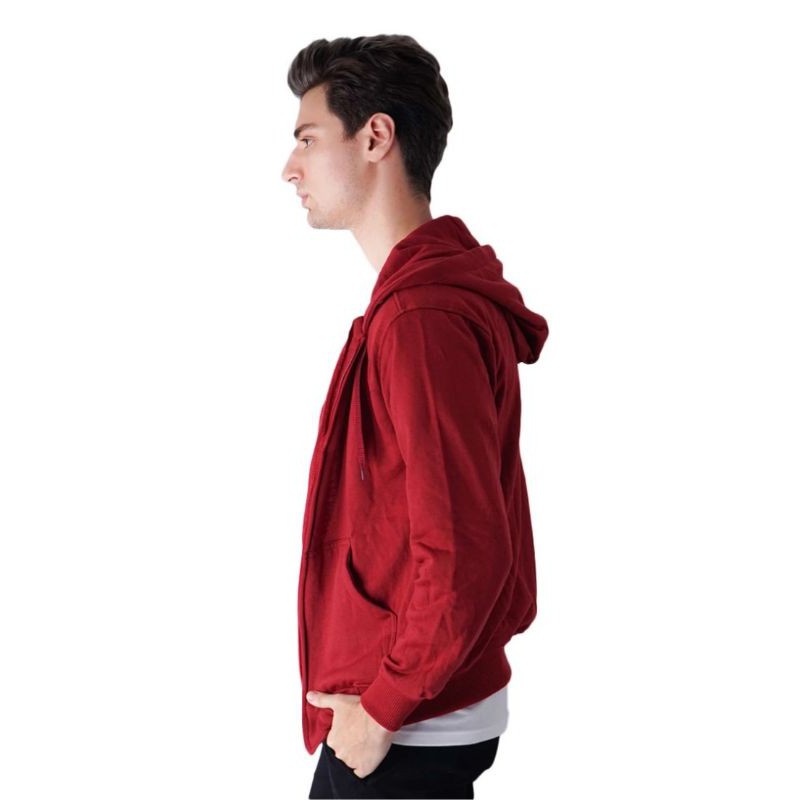 COD JAKET RES ZIPER SWEATER POLOS MAROON