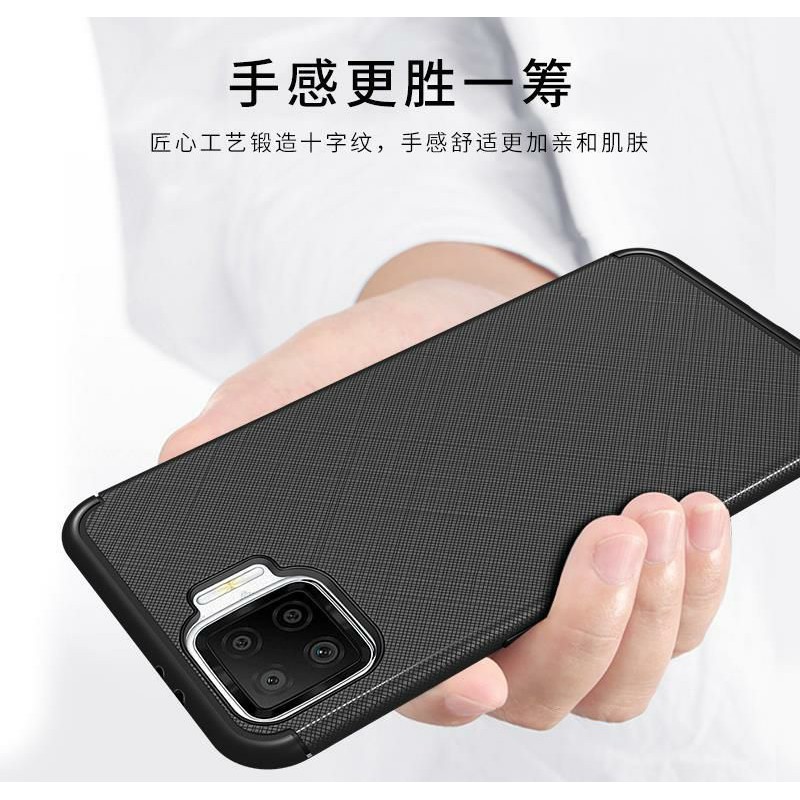 Oppo Reno 4F Case Macaron Jeans Soft Case Cross Silicon Slim Karbon