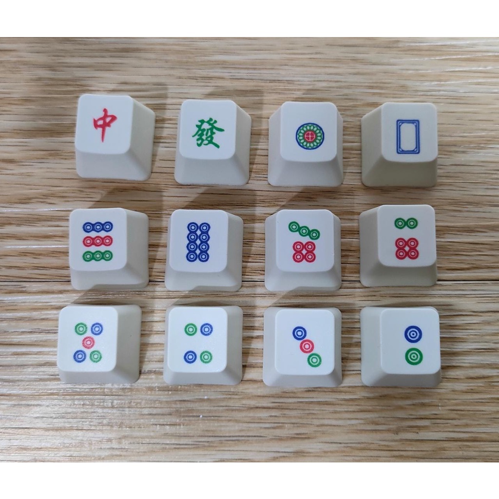 MAHJONG KEYCAPS SET R4 PBT OEM PROFILE ( 12 pcs )