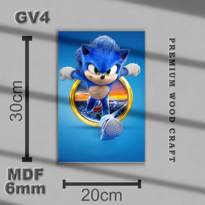 Poster Sonic Wall Decor - Hiasan Dinding Animasi - Dekorasi Dinding