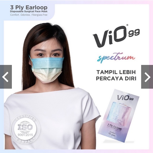 Vio Mask Vio 99 Spectrum Masker Medis 3 Ply Perbox Isi 10
