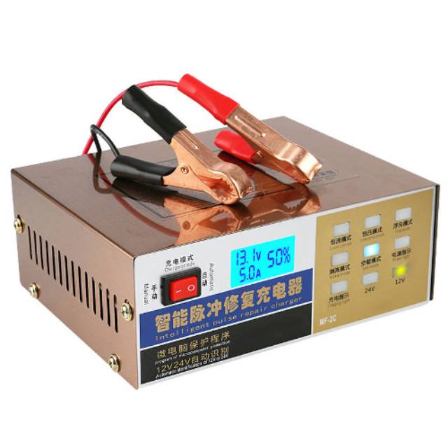 Charger Aki Mobil 12v/24v 100AH Smart Battery Charger